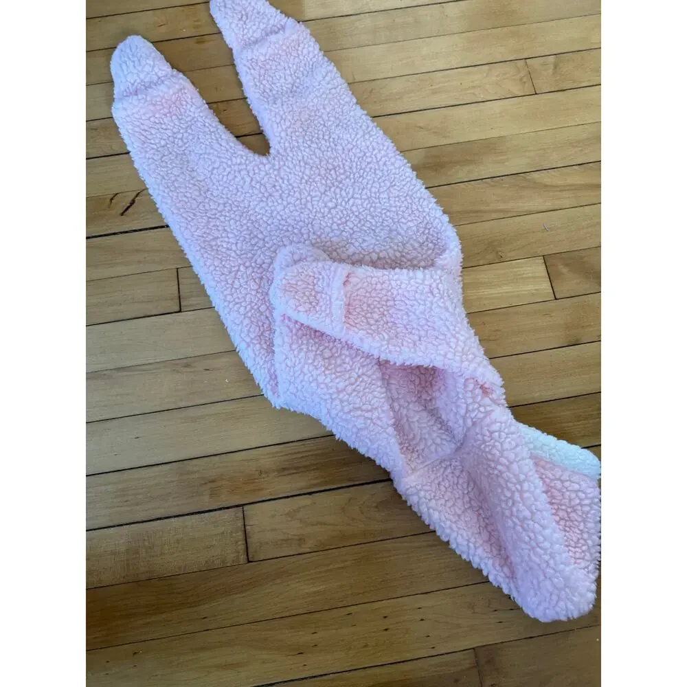 Vintage cuddle time hooded pink fuzzy infant‎ one piece suit